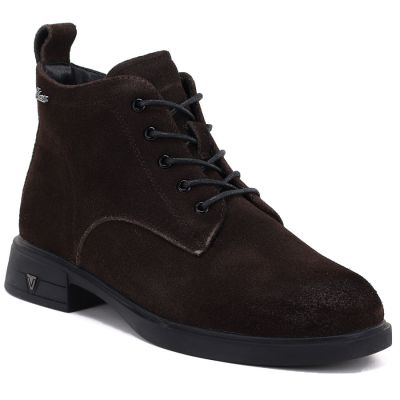 2. Women's leather ankle boots insulated suede brown Vinceza 39953