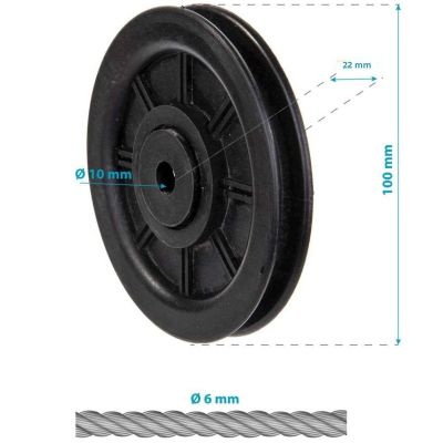 9. ROLLER fi 100MM FOR ATLAS ROPE fi 6MM ENERO FIT