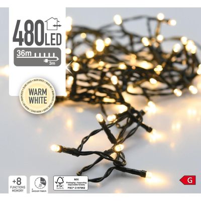 22. CHRISTMAS TREE LIGHTS STRING LIGHTS 480 LED TIMER WARM WHITE