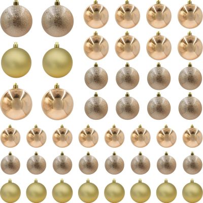 14. DECORATIVE PLASTIC BAUBLE SAFE 46 PCS MICA COPPER