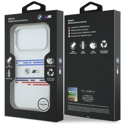 8. BMW M Silicon Horizontal Line MagSafe Case for iPhone 17 Pro - White