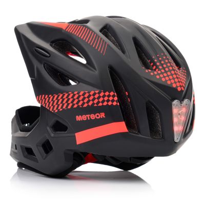 4. Meteor Lupus S Full-Face Bike Helmet 48-52 cm Black/Red