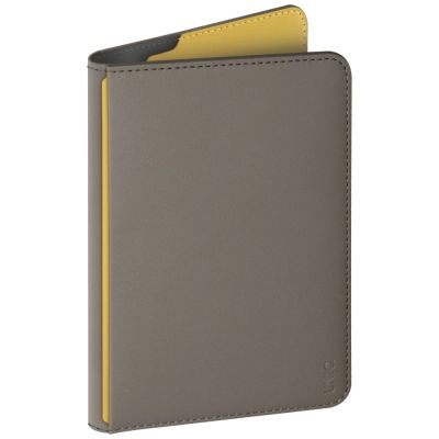 4. Uniq Belmont RFID Blocking Passport Case - Grey/Yellow