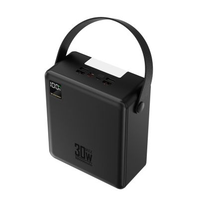 Wozinsky W8-B 100000mAh 30W Powerbank 2xUSB-A and 2xUSB-C with Flashlight - Black