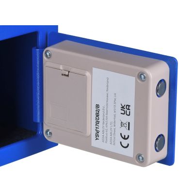 4. Yale Mini Electronic Safe Blue YSV mini blue basic safe