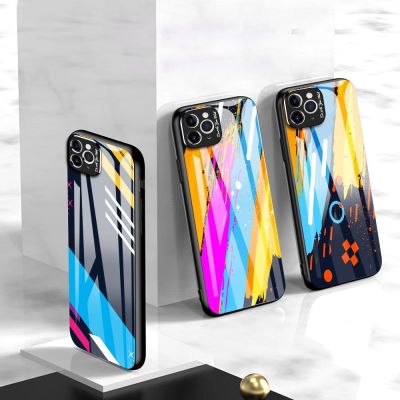 9. Color Glass Case Durable Cover with Tempered Glass Back and camera cover iPhone 11 Pro Max pattern 2