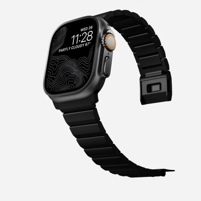9. NOMAD Titanium Band - titanium bracelet for Apple Watch 46mm/49mm (black hardware) V2