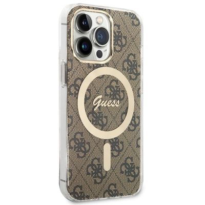 4. Set Guess GUBPP13LH4EACSW Case+ Charger iPhone 13 Pro brown/brown hard case 4G Print MagSafe