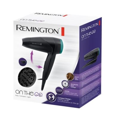 3. REMINGTON Compact On The Go D1500 Hair Dryer (2000W; Black)