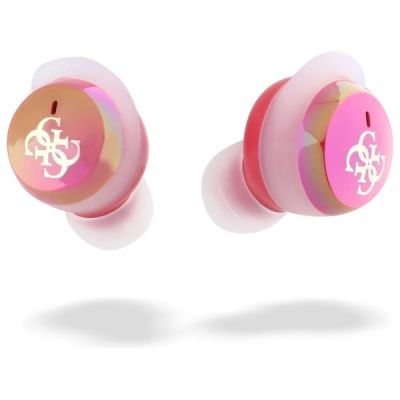 5. Guess Bluetooth headphones GUTWSJ144ESF TWS + docking station fuchsia/fuschia Iridescent 4G Printed Logo