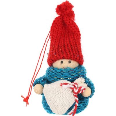 26. DECORATIVE DOLL WITH BAG BLUE GIRL 7.5 CM