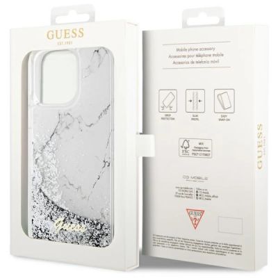 8. Guess GUHCP14XLCSGSGH iPhone 14 Pro Max 6.7" white/white hardcase Liquid Glitter Marble