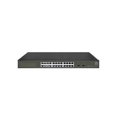 LevelOne Hilbert 26-Port Gigabit Smart Lite Switch - 24 x Gigabit RJ45 - 2 x Gigabit SFP (GES-2126)