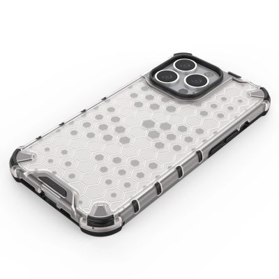 4. Honeycomb Case armor cover with TPU Bumper for iPhone 13 Pro transparent