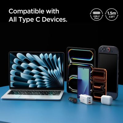 7. Spigen Essential EB6015CC USB-C Cable 60W 150 cm - Dark Gray