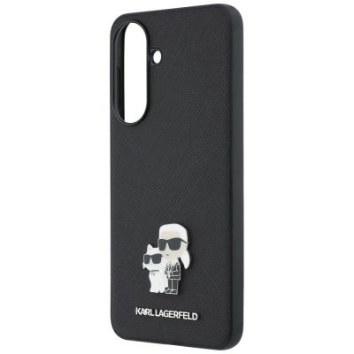 6. Karl Lagerfeld Saffiano Case with K&C Metal Logo for Samsung Galaxy A57 5G - Black