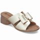 Women's leather slides on a block, gold Remonte R8759-90