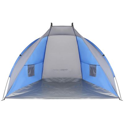 8. BEACH SHELTER SUN 200x120x120cm GREY-BLUE ENERO CAMP
