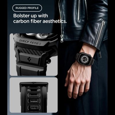 6. Spigen Rugged Armor Pro Apple Watch 42mm Strap - Matte Black