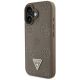 2. Guess Grained Hot Stamp Peony Triangle Logo MagSafe iPhone 16 Case - Brown