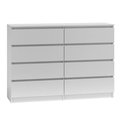 2. M8 MALWA CHEST OF DRAWERS 140CM WHITE 8 DRAWERS