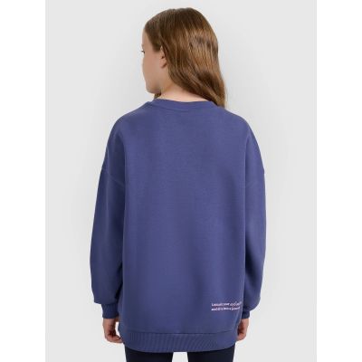 2. Oversized sweatshirt without a hood for girls 4F 4FJRAW25TSWSF2428-33S