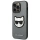 2. Karl Lagerfeld Saffiano Choupette Head Patch case for iPhone 14 Pro - silver