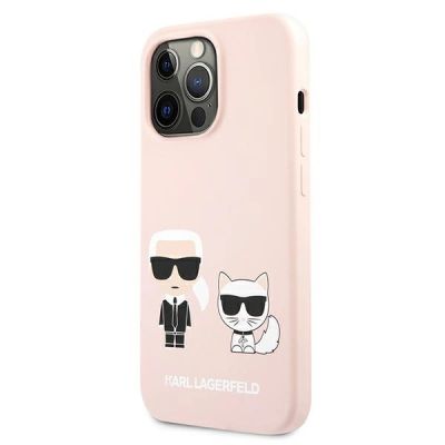2. Karl Lagerfeld Silicone Karl&Choupette Case for iPhone 13 Pro / iPhone 13 - Light Pink