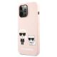 2. Karl Lagerfeld Silicone Karl&Choupette Case for iPhone 13 Pro / iPhone 13 - Light Pink