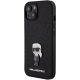 2. Karl Lagerfeld Fixed Glitter Ikonik Logo Metal Pin case for iPhone 15 - black