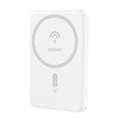 7. Dudao K14S Magnetic Power Bank 20W 5000mAh 1x USB-A 1x USB-C - White