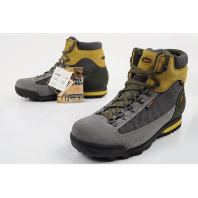 8. Aku Slope GTX Men's Leather Ankle Boots Gray Yellow
