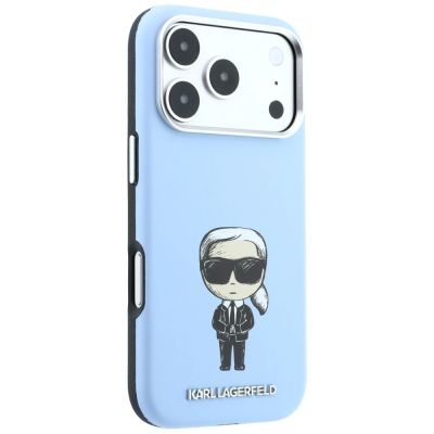 5. Karl Lagerfeld Smooth Ikonik Sketch MagSafe case for iPhone 18 Pro / 17 Pro - light blue