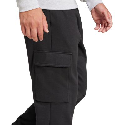 6. Men's adidas Essentials Feelcozy Fleece Cargo Pants Black JE3820