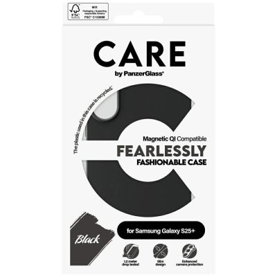 4. CARE by PanzerGlass Fashion QI Case for Samsung Galaxy S25+ - Black