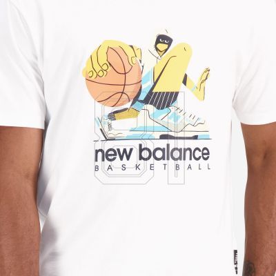 15. New Balance Hoops Cotton Jersey Short Wt M MT31589WT