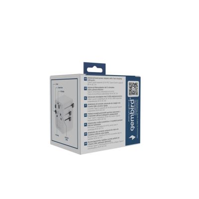 10. GEMBIRD UNIVERSAL TRAVEL ADAPTER 20W, WHITE