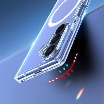 8. Dux Ducis Clin Mag Case for Samsung Galaxy Z Fold 8 / Z Fold 7 Compatible with MagSafe - Transparent