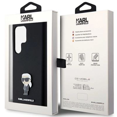 8. Karl Lagerfeld Silicone Ikonik Metal Pin case for Samsung Galaxy S23 Ultra - black