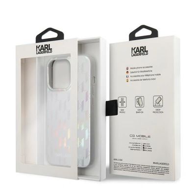 8. Karl Lagerfeld Karl Lagerfeld Monogram Iridescent case for iPhone 14 Pro - silver