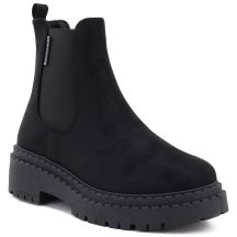 Women's suede ankle boots on the platform, black Big Star UU274858