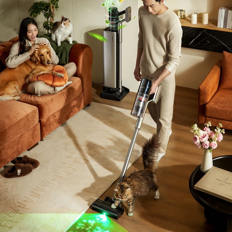 9. UWANT V800 Upright Vacuum Cleaner with Self-Emptying Station - Gray