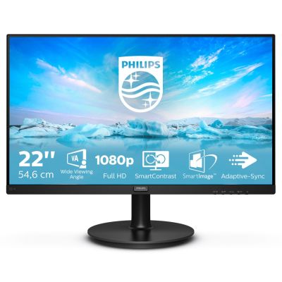 16. Philips 221V8A/00 monitor (21.5"; VA; FullHD 1920x1080; HDMI, VGA; black)