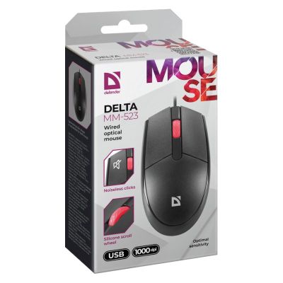 5. DEFENDER MOUSE DELTA MM-523 BLACK OPTICAL