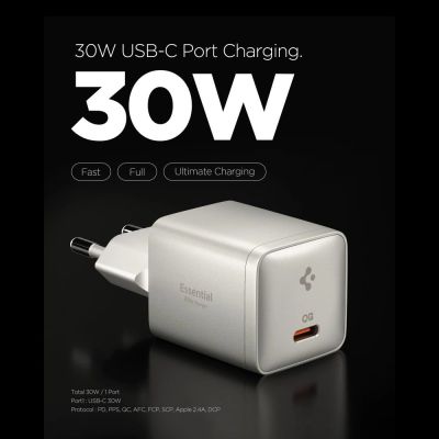 2. Spigen Essential EE301EU 1-Port 30W Wall Charger - Titanium