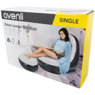 35. DELUXE INFLATABLE CHAIR WITH FOOTREST 125x100x85CM 22321