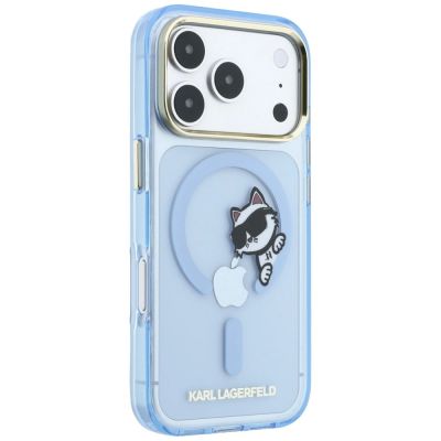 4. Karl Lagerfeld Peekaboo Logo MagSafe case for iPhone 18 Pro / 17 Pro - light blue