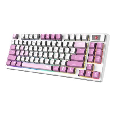 3. MSI FORGE GK600 TKL WIRELESS VIOLET Gaming Keyboard USB + Bluetooth QWERTY Spanish Pink, Purple, White