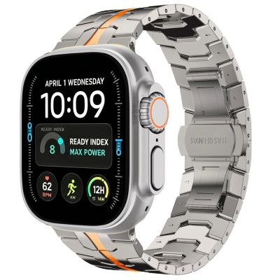 Tech-Protect Stainless Band for Apple Watch 44 / 45 / 46 / 49 mm – silver-orange