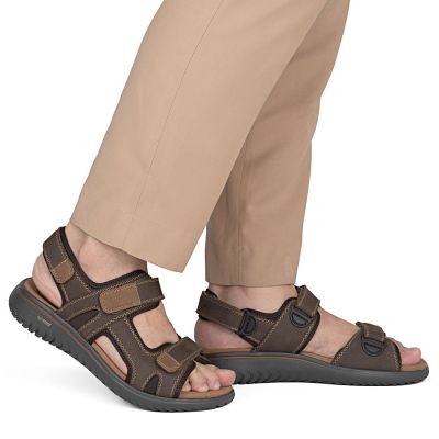 6. Men's brown leather sandals with Velcro Rieker 26450-26